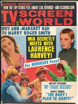 TV and Screen World 9/1967-LSD-divorce-alcoholism-Mia Farrow-Monkees-VG - £48.27 GBP