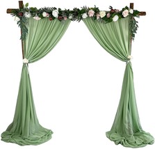 Sheer Chiffon Backdrop Curtains 10ft x 10ft， Chiffon Fabric Drapes for Wedding, - £31.26 GBP