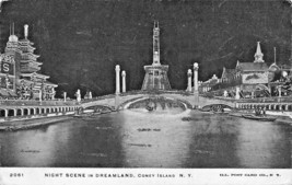 Coney Island~Luna PARK-NIGHT SCENE-TOWER~1900s Stern Published Lot 2 Postcards - £4.37 GBP