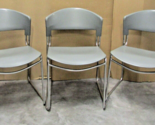 Postmodern Set of 3 Grey Stackable Chairs by Paolo Favaretto for Assisa ... - $543.51