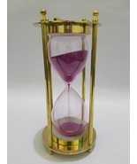 Antique Brass Sand Timer Glass With Nautical Maritime Sundial Clock On Top - €23,23 EUR