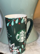 Starbucks 16oz Holiday Mug, Green, (2020) Christmas Floral Mermaid - £16.77 GBP