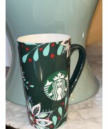 Starbucks 16oz Holiday Mug, Green, (2020) Christmas Floral Mermaid - $28.79 CAD