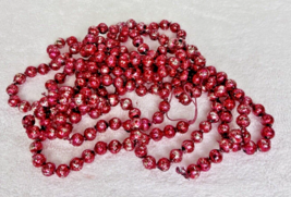 Vintage Mercury Glass Pink Red 3/8&quot; Bead Christmas Tree Garland 92 Inches - $29.21