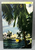 Indian Creek, Miami Beach, Florida Colourpicture Linen Postcard 266 - £8.75 GBP