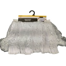 Womens L/XL Celebrate Halloween White Tutu With Silver Glitter - £9.37 GBP