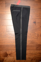 HUGO BOSS Hombre Getlin Negro Corte Slim Elástico Lana Esmoquin Vestido Pants Eu - £54.70 GBP