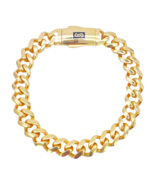 22ct Gold Cuban Bracelet Curb Link Lightweight 8 Inches 9.5 mm Wide - $90,135.98 MXN