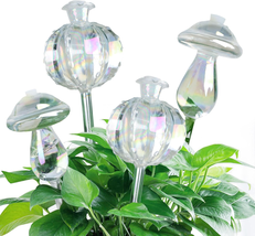 Plant Watering Globes, 4Pcs Self Watering Planter Insert Mushroom Glass Watering - £23.31 GBP