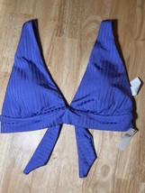 Large Aerie Women’s Blue  Rib Triangle Tie Back Bikini Top BNWTS  $34.95 - £12.54 GBP