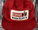 VTG K-Brand 1986 Case IH Michigan Ag Expo Red Patch Snapback Trucker Hat... - £30.59 GBP