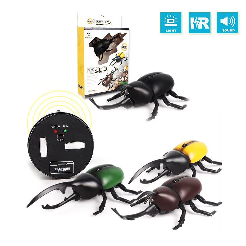 Lighting Infrared RC Beetle Simulative Remote Control Animal Electric Toy with - £17.63 GBP