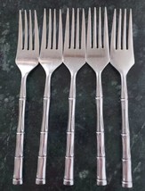 Lot 5 Reed &amp; Barton Rebacraft ROYAL BAMBOO Salad Forks 7&quot; Stainless Flatware - £23.22 GBP