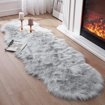 The Following Items Are Available For Purchase: Faux Fur Rug For Bedroom, Gray - £33.61 GBP