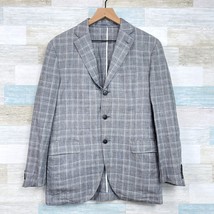 Cantarelli Linen Summer Sport Coat Gray Unstructured Unlined Mens US 38R EU 48 - £135.61 GBP