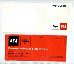 BEA Ticket Jacket for Guest &amp; Passenger Ticket British European Airways ... - $47.64