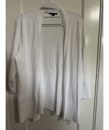 Lane Bryant Lightweight White Open Front Balloon Sleeve Cardigan Sweater... - $40.73 CAD