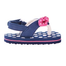 Walmart Infant Toddler Girls Bow Front Flip Flops Blue Pink Dots Size 3 NEW - £7.03 GBP