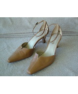 Pre-Loved UNISA Dark Gold Leather Pump with Ankle Strap SZ 9 B - £10.94 GBP