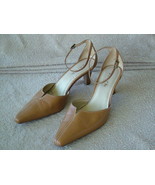 Pre-Loved UNISA Dark Gold Leather Pump with Ankle Strap SZ 9 B - $14.00