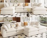 With Movable Ottomans , 5 Seater Polyester Upholstered Convertible Corne... - $2,088.99