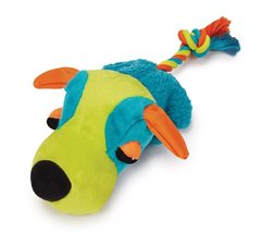 Dog Toy Plush Squeaker Fatheadz with Rope Tail Choose Dog Monkey Lion or... - $388.58 MXN+