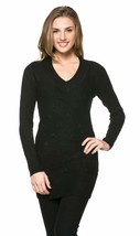 Jessica Moretti Women&#39;s Solid-Colored Knit Tunic Top Black - $43.11