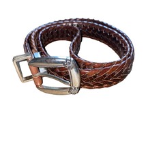 Fossil Genuine Leather Rope Belt Brown with silver hardware size large BT4485COG - £25.85 GBP