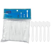 100Pcs Angled High Quality Cosmetic Makeup Plastic Spatula Scoop - White - £10.21 GBP