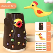 Montessori Magnetic Woodpecker Feeding Game - Educational Toy Set - £12.77 GBP