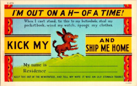 Postcard Comic Humor How to Get HomeLinen #GC28 Unposted  1940s 5.5 x 3.5 - £5.40 GBP