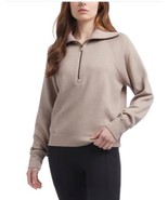 Danskin Womens Sweatshirt Brown Top Luxe 1/2 Zip Breathable Heavyweight ... - $800.67 MXN