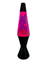 Lava Lamp Purple Liquid Orange Wax Black Base and Cap NO BOX 16.5&quot; - £110.74 GBP