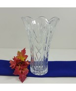 Cut Crystal Vase 11&quot; Heavy Piece Flared Top - £47.02 GBP