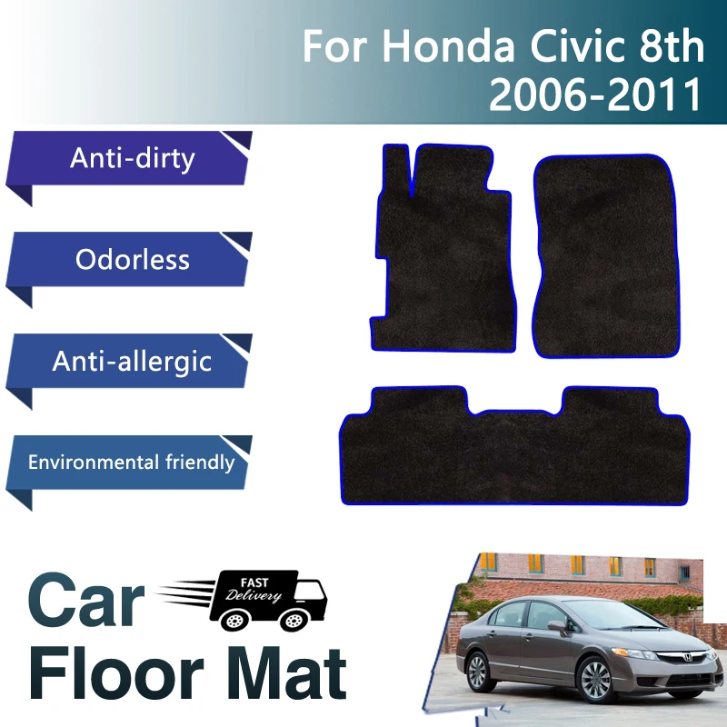 Luxury Car Floor Mats For Honda Civic 8th Gen FA FD 2006~2011 Dirt-resistant - £42.35 GBP+