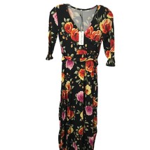 Mother Bee Maternity 3/4 Sleeve Faux Wrap Dress Size Small - £24.74 GBP