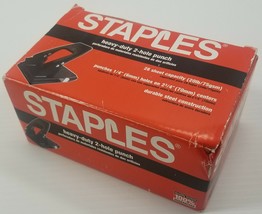 N) Staples Heavy Duty 2-Hole Punch 28 Sheet Capacity 1/4&quot; Holes Desk Off... - £10.05 GBP