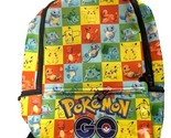 Pokemon Characters Collage PVC Leather Full Size Backpack Yellow Blue Or... - $25.99