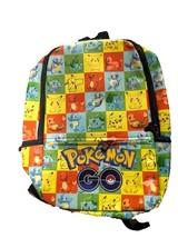 Pokemon Characters Collage PVC Leather Full Size Backpack Yellow Blue Or... - £20.44 GBP