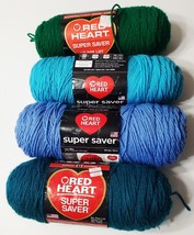 Assorted Lot Of 4 Red Heart Super Saver Yarns &quot;Brand New&quot; 6 - £19.70 GBP