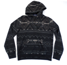 Polo Ralph Lauren Mens Sz M Black Aztec Hooded Sweatshirt Navajo Southwe... - $56.95