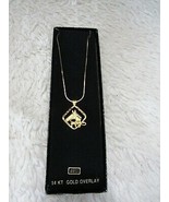 Framed Horse Pendant 14 Kt Gold Overlay 17&quot; Chain Necklace in Executive ... - £11.84 GBP