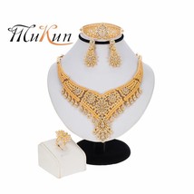 MUKUN 2020 Fashion African Bridal Jewelry Sets Wheat Shape Necklace Bracelet Ele - £17.51 GBP