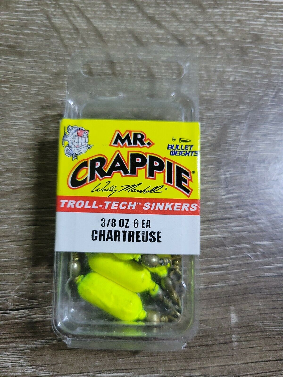 Mr. Crappie Troll Tech Sinkers, 3/8oz. Chartreuse , 6 per pack-BRAND NEW... - $29.58