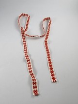 Lithuanian Woven Sash Red and White Design 5/8&quot; x 44-1/2&quot; Folk Costume - £15.12 GBP