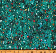 Cotton Christmas Tree Branches Ornaments Jingle Pals Fabric Print BTY D404.25 - £11.17 GBP