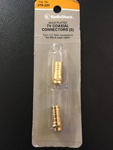 2-Pack Radio Shack Coaxial Crimp Style F Connectors Coax TV Cable Gold 278-225 - £6.75 GBP