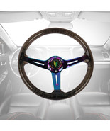 UNIVERSAL 350MM DEEP DISH JDM BLACK CRYSTAL BUBBLE STEERING WHEEL NEO SPOKE - $72.00