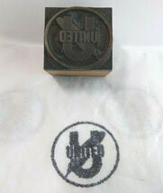 United Letterpress Printer Block Ink Stamp Vintage Wood Metal Atlantic C... - $25.19