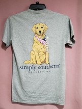 Simply Southern Sh/Slv Woman&#39;s Gray Cotton T-Shirt Golden Americana Bandana SM - £11.27 GBP